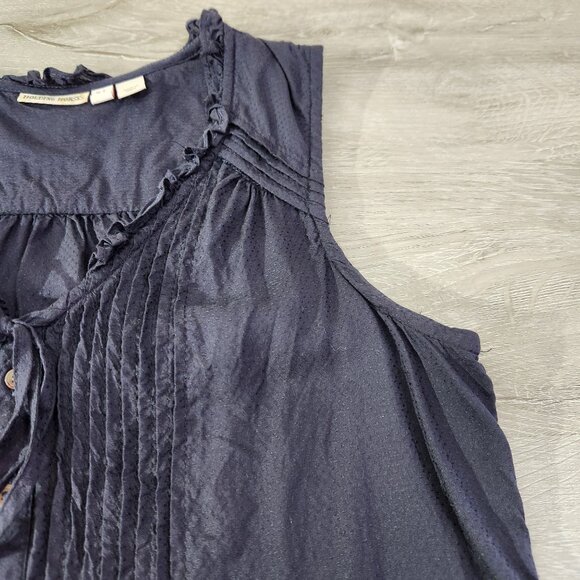 Anthropologie Holding Horses Black Ruffle Neck Pleated Viscose Blouse Size 2 - Picture 8 of 14
